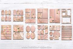 Printable Junk Journal Kit Blush Pink Gold digital paper Product Image 3
