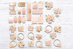 Printable Junk Journal Kit Blush Pink Gold digital paper Product Image 4