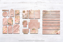 Printable Junk Journal Kit Blush Pink Gold digital paper Product Image 9