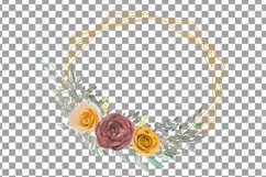 Watercolor Yellow and blush pink flowers, leaves clip art Product Image 8