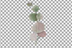 Watercolor Yellow and blush pink flowers, leaves clip art Product Image 15