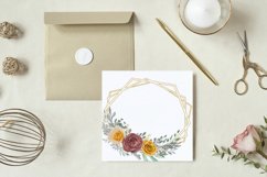 Watercolor Yellow and blush pink flowers, leaves clip art Product Image 6