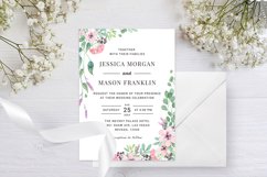 Blush Pink Flowers Watercolor Wedding Invitation Product Image 1
