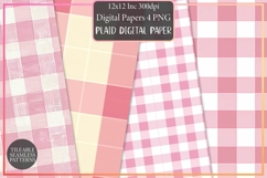 Blush Pink Gingham Plaid Digital Paper Product Image 1