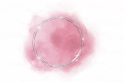 Watercolor pink and silver logo Background Round frame Png Product Image 1