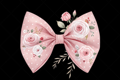 blush pink bow, coquette bow clipart, spring floral bow, rose flower bow, digital bow design, pink floral bow, romantic coquette bow, spring rose clipart, floral bow design, pink rose bow