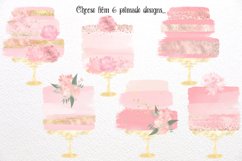 Blush Watercolor Cakes Clipart Product Image 2