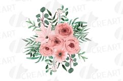 Blush floral watercolour bouquets invitation design template Product Image 12