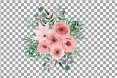 Blush floral watercolour bouquets invitation design template Product Image 16
