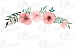 Blush floral watercolour bouquets invitation design template Product Image 11