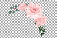 Blush floral watercolour bouquets invitation design template Product Image 15