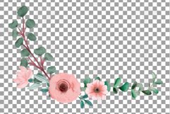Blush floral watercolour bouquets invitation design template Product Image 14