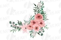 Blush floral watercolour bouquets invitation design template Product Image 13