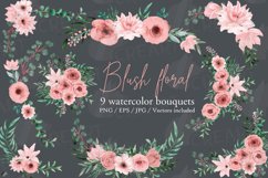 Blush floral watercolour bouquets invitation design template Product Image 18