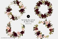 Watercolor Mahogany and Blush Floral Clipart Collection Product Image 12