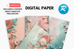 Blush Roses Flower Digital Paper, Flower Background Product Image 1