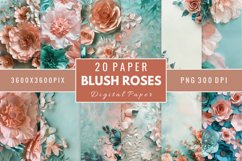 Blush Roses Flower Digital Paper Bundle Product Image 1