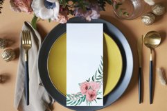 Blush pink floral watercolour wedding invitation bouquets. Product Image 8