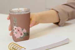 Blush pink floral watercolour wedding invitation bouquets. Product Image 3