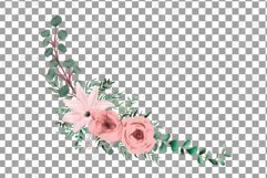 Blush pink floral watercolour wedding invitation bouquets. Product Image 13