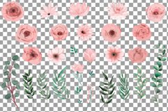 Blush watercolor floral wedding rose and greenery design. Product Image 19