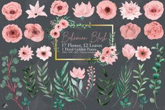 Blush watercolor floral wedding rose and greenery design. Product Image 20
