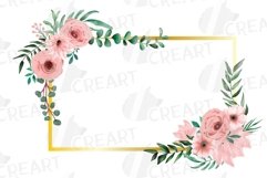 Blush watercolor floral wedding rose and greenery design. Product Image 12