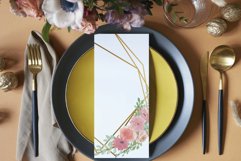 Watercolor blush flower bouquets, Geo gold frame png, vector Product Image 8