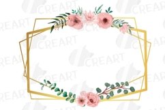 Blush rose and floral geo golden wedding frames graphic art. Product Image 11