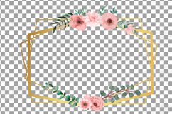 Blush rose and floral geo golden wedding frames graphic art. Product Image 16