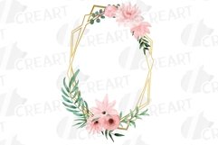 Blush rose and floral geo golden wedding frames graphic art. Product Image 10