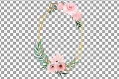 Blush rose and floral geo golden wedding frames graphic art. Product Image 14
