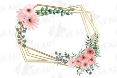 Blush rose and floral geo golden wedding frames graphic art. Product Image 12