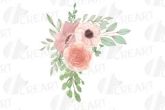 Blush pink floral invitation design bouquets. Pink flowers. Product Image 11