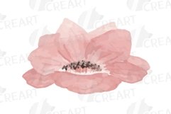 Watercolour blush floral wedding clipart, pink flowers leafs Product Image 6