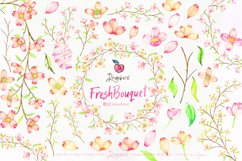 Watercolor Flowers, boho wreath clipart, hand painted 060 Product Image 1