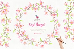 Watercolor Flowers, boho wreath clipart, hand painted 060 Product Image 8