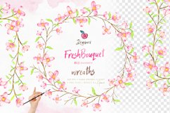Watercolor Flowers, boho wreath clipart, hand painted 060 Product Image 3