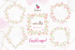 Watercolor Flowers, boho wreath clipart, hand painted 060 Product Image 5