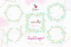 Watercolor Flowers, boho wreath clipart, hand painted 060 Product Image 7