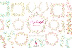 Watercolor Flowers, boho wreath clipart, hand painted 060 Product Image 2