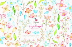 Watercolor Flowers, boho wreath clipart, hand painted 060 Product Image 4