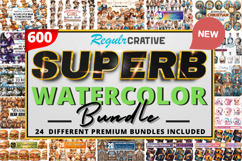 The Superb Watercolor Big PNG Bundle,Big PNG Clipart designs Product Image 1