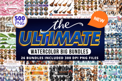 The Mega Ultimate Watercolor Bundle,Clipart PNG Bundle Product Image 1