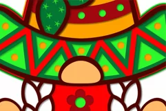 Layered mexican girl gnome mandala svg for cricut Product Image 4