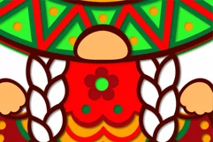 Layered mexican girl gnome mandala svg for cricut Product Image 5