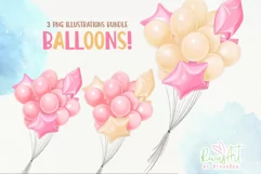 Balloons PNG clipart| Baby shower sublimation | Balloons Product Image 1