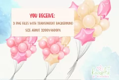 Balloons PNG clipart| Baby shower sublimation | Balloons Product Image 2
