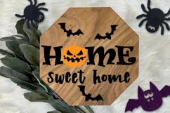 Home Sweet Home sign svg| Halloween round sign svg| pumpkin Product Image 4
