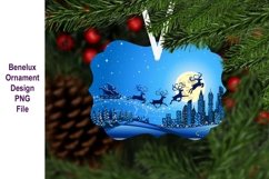 Santa&#039;s Sleigh Benelux Ornament Sublimation File Product Image 1